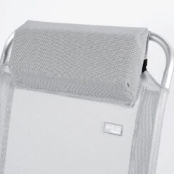 AKTIVE - Chaise Pliante Haute Avec Dossier Haut Réglable 5 Positions, Gris -Camping En Plein Air Soldes aktive chaise pliante haute avec dossier haut reglable 5 positions gris 4