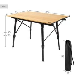 AKTIVE - Table Pliante Glampling Hauteur Réglable. Table De Camping, 90 X 57 Cm -Camping En Plein Air Soldes aktive table pliante glampling hauteur reglable table de camping 90 x 57 cm 3