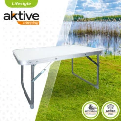 Camping En Plein Air Soldes -Camping En Plein Air Soldes aktive table pliante table basse blanche en aluminium 40x60x40 cm 1