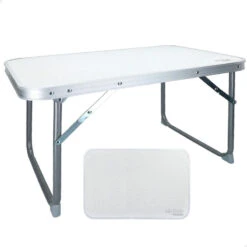Camping En Plein Air Soldes 34 AKTIVE - Table Pliante . Table Basse Blanche En Aluminium - 40x60x40 Cm