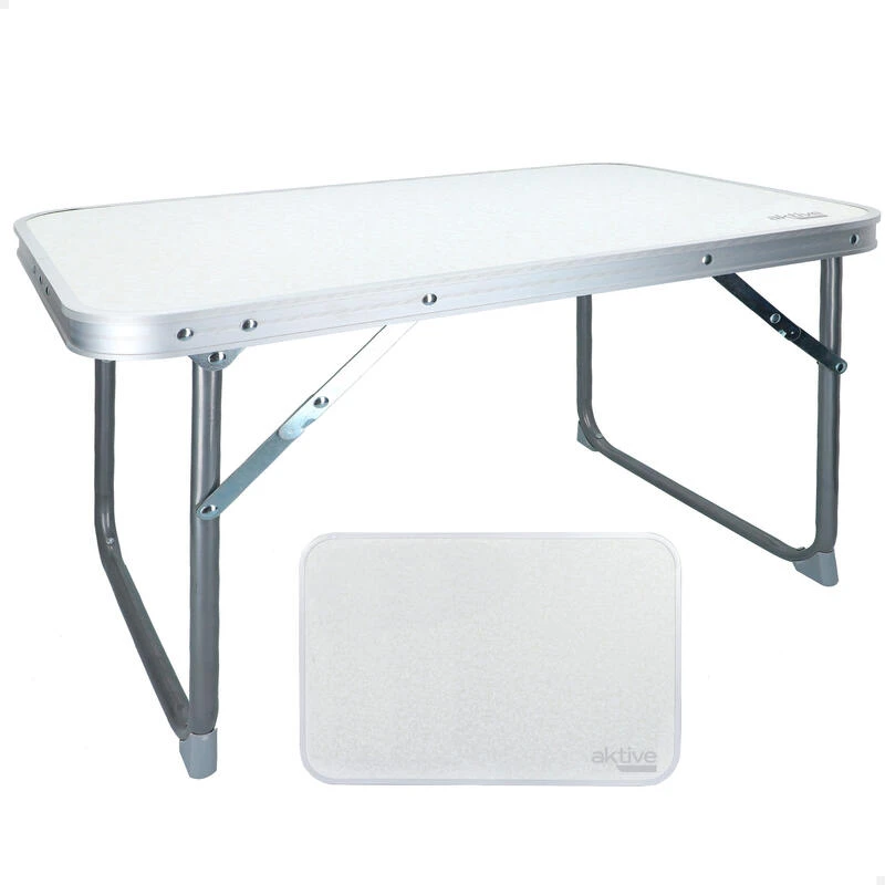 AKTIVE - Table Pliante . Table Basse Blanche En Aluminium - 40x60x40 Cm 2 AKTIVE - Table Pliante . Table Basse Blanche En Aluminium - 40x60x40 Cm