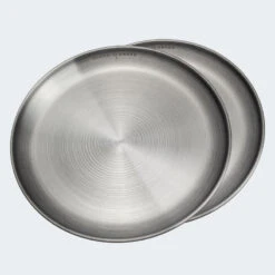 Assiette Plate De Camping | Diamètre Env. 23 Cm | Acier Inox | 2 Assiettes -Camping En Plein Air Soldes assiette plate de camping diametre env 23 cm acier inox 2 assiettes 2