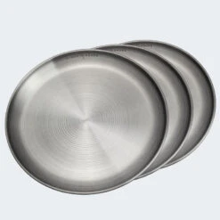 Assiette Plate De Camping | Diamètre Env. 23 Cm | Acier Inox | 3 Assiettes -Camping En Plein Air Soldes assiette plate de camping diametre env 23 cm acier inox 3 assiettes 2