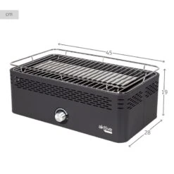 Barbecue Rectangulaire Noir De Table Sans Fumée 45x28x19 Cm Aktive -Camping En Plein Air Soldes barbecue rectangulaire noir de table sans fumee 45x28x19 cm aktive 3