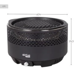 Barbecue Rond Noir Sans Fumée 2 En 1 Ø34 Cm Aktive -Camping En Plein Air Soldes barbecue rond noir sans fumee 2 en 1 o34 cm aktive 3