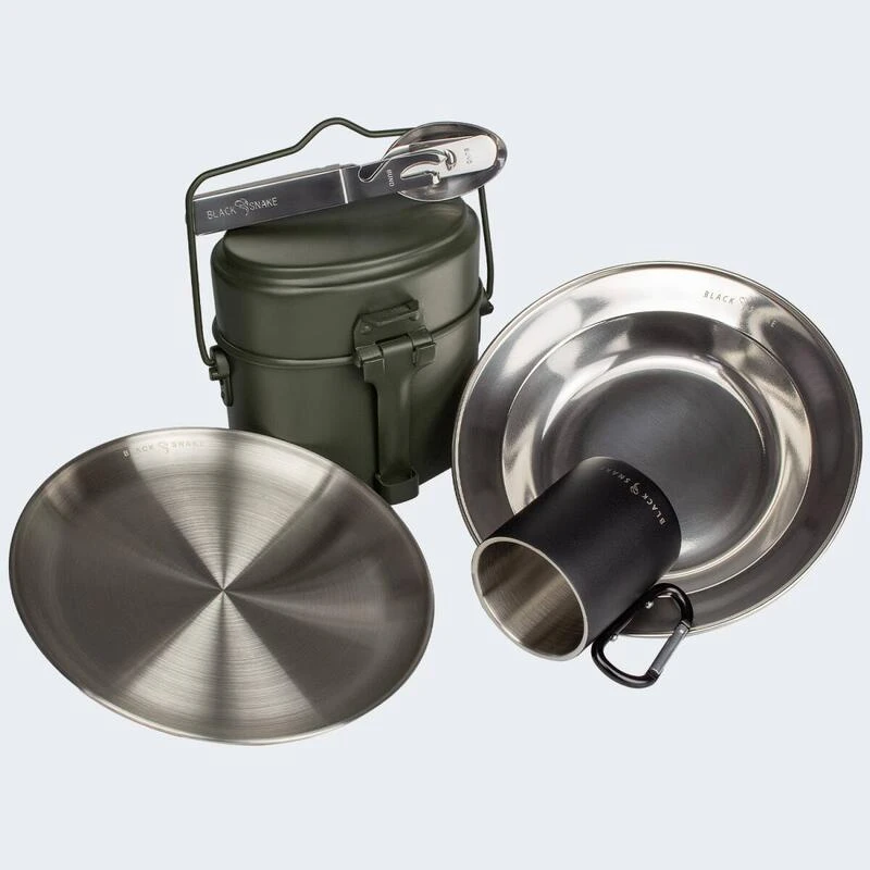 Batterie De Cuisine De Camping, Assiette Plate & Creuse, Couverts Et Tasse Set 5 Batterie De Cuisine De Camping, Assiette Plate & Creuse, Couverts Et Tasse Set – Image 3