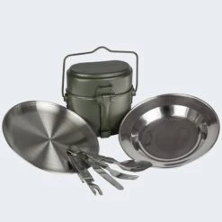 Batterie De Cuisine De Camping, Assiette Plate & Creuse Et Couverts Set -Camping En Plein Air Soldes batterie de cuisine de camping assiette plate and creuse et couverts set 2