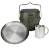 Batterie De Cuisine De Camping, Assiette Plate Et Tasse Isotherme Set -Camping En Plein Air Soldes batterie de cuisine de camping assiette plate et tasse isotherme set