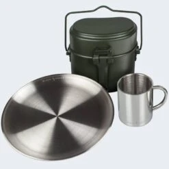 Batterie De Cuisine De Camping, Assiette Plate Et Tasse Isotherme Set -Camping En Plein Air Soldes batterie de cuisine de camping assiette plate et tasse isotherme set 2
