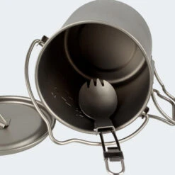 Batterie De Cuisine De Camping Set | Casseroles + Fourchette/Cuillère | Titane -Camping En Plein Air Soldes batterie de cuisine de camping set casseroles fourchettecuillere titane 2