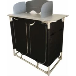 BAYASUN Meuble De Cuisine 4 Étagères Pieds Réglables Gris 9 BAYASUN Meuble De Cuisine 4 Étagères Pieds Réglables Gris -Camping En Plein Air Soldes bayasun meuble de cuisine 4 etageres pieds reglables gris 2