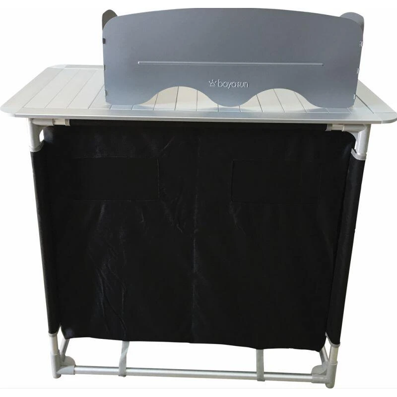 BAYASUN Meuble De Cuisine 4 Étagères Pieds Réglables Gris 7 BAYASUN Meuble De Cuisine 4 Étagères Pieds Réglables Gris – Image 5