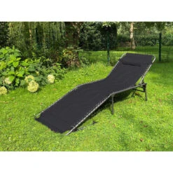 Chaise Longue Torget - Transat - Bain De Soleil 190x60x30 Cm - 150 Kg - Pliable -Camping En Plein Air Soldes chaise longue torget transat bain de soleil 190x60x30 cm 150 kg pliable 4