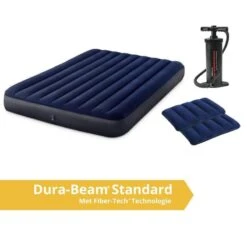 Intex Classic Downy - Lit Gonflable - 203x152x25cm - Compris Les Accessoires -Camping En Plein Air Soldes classic downy lit gonflable 203x152x25cm compris les accessoires 2