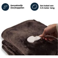 Couverture Électrique Luvego Avec Polaire/Sherpa - Brun Foncé -Camping En Plein Air Soldes couverture electrique luvego avec polairesherpa brun fonce 4