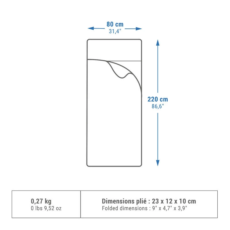 Quechua DRAP DE SAC BASIC EN POLYESTER POUR SAC DE COUCHAGE 4 Quechua DRAP DE SAC BASIC EN POLYESTER POUR SAC DE COUCHAGE – Image 2