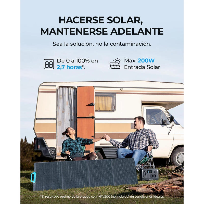 Générateur Solaire BLUETTI EB55 Avec Panneau Solaire PV120S Pour Camping 7 Générateur Solaire BLUETTI EB55 Avec Panneau Solaire PV120S Pour Camping – Image 5