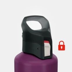 Quechua Gourde Alu 1L Avec Bouchon à Ouverture Rapide Pour La Randonnée - Violet -Camping En Plein Air Soldes gourde alu 1l avec bouchon a ouverture rapide pour la randonnee violet 3