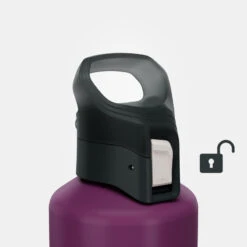 Quechua Gourde Alu 1L Avec Bouchon à Ouverture Rapide Pour La Randonnée - Violet -Camping En Plein Air Soldes gourde alu 1l avec bouchon a ouverture rapide pour la randonnee violet 4