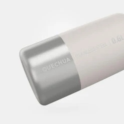 Quechua Gourde Inox 0,6L Avec Bouchon à Vis Pour La Randonnée - Blanc -Camping En Plein Air Soldes gourde inox 06l avec bouchon a vis pour la randonnee blanc 2