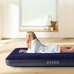 Matelas Gonflable - Intex Classic Downy -1 Personne - 76x191x25 Cm (BxLxH) -Camping En Plein Air Soldes matelas gonflable intex classic downy 1 personne 76x191x25 cm bxlxh 5