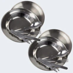 Set Couverts De Camping Et Assiette Creuse & Plate | 2 Personnes -Camping En Plein Air Soldes set couverts de camping et assiette creuse and plate 2 personnes 2