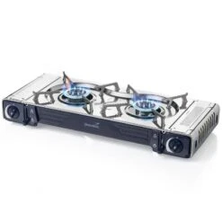 Set Réchaud à Gaz 2 Feux - Skandika Brann - Camping - Allumage Piezo - Mallette -Camping En Plein Air Soldes set rechaud a gaz 2 feux skandika brann camping allumage piezo mallette 2
