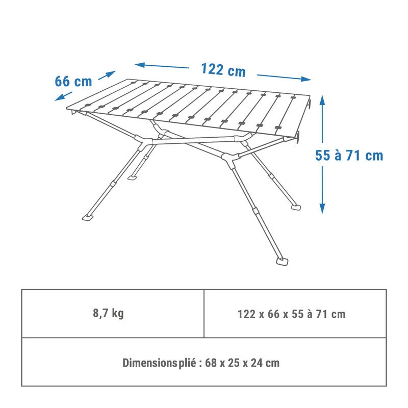 Quechua TABLE DE CAMPING COMPACTE 4/6 PERSONNES - PLATEAU BOIS - POCHE DE RANGEMENT 4 Quechua TABLE DE CAMPING COMPACTE 4/6 PERSONNES - PLATEAU BOIS - POCHE DE RANGEMENT – Image 2