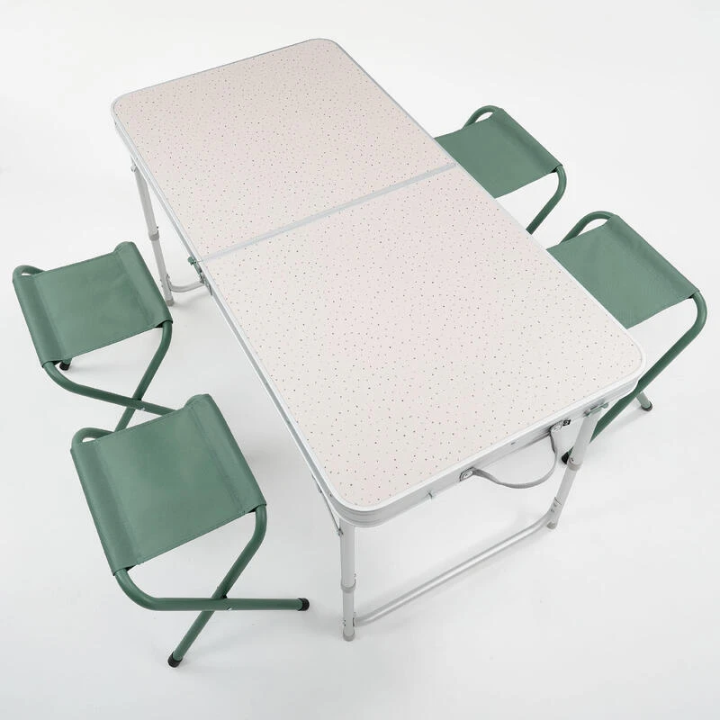 Quechua TABLE DE CAMPING PLIANTE - 4 TABOURETS - 4 À 6 PERSONNES 7 Quechua TABLE DE CAMPING PLIANTE - 4 TABOURETS - 4 À 6 PERSONNES – Image 5
