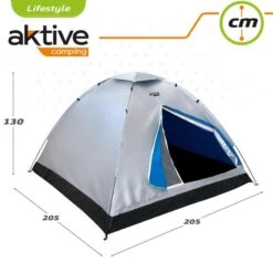 Tente 4 Hommes 205x205x130 Cm Aktive 8 Tente 4 Hommes 205x205x130 Cm Aktive -Camping En Plein Air Soldes tente 4 hommes 205x205x130 cm aktive 2