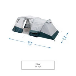 Quechua Tente à Arceaux De Camping - Arpenaz 6.3 F&B - 6 Personnes - 3 Chambres -Camping En Plein Air Soldes tente a arceaux de camping arpenaz 63 f and b 6 personnes 3 chambres 2