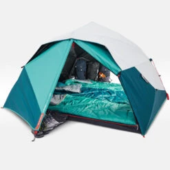 Quechua Tente De Camping - 2 Seconds EASY - 3 Places - Fresh & Black -Camping En Plein Air Soldes tente de camping 2 seconds easy 3 places fresh and black 3