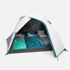Quechua Tente De Camping - MH100 - 3 Places - Fresh & Black -Camping En Plein Air Soldes tente de camping mh100 3 places fresh and black 4