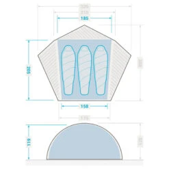 Tente Dôme De Trekking - 3 Places - MT900 -Camping En Plein Air Soldes tente dome de trekking 3 places mt900 2