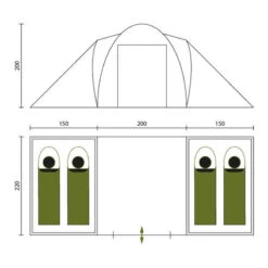 Tente Dôme Hammerfest 4 Sleeper Protect - Sol Cousu - 4 Pers - 2 Cabines Noires -Camping En Plein Air Soldes tente dome hammerfest 4 sleeper protect sol cousu 4 pers 2 cabines noires 6