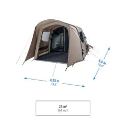 Quechua Tente Gonflable De Camping - AirSeconds 4.2 Polycoton - 4 Personnes - 2 Chambres -Camping En Plein Air Soldes tente gonflable de camping airseconds 42 polycoton 4 personnes 2 chambres 2